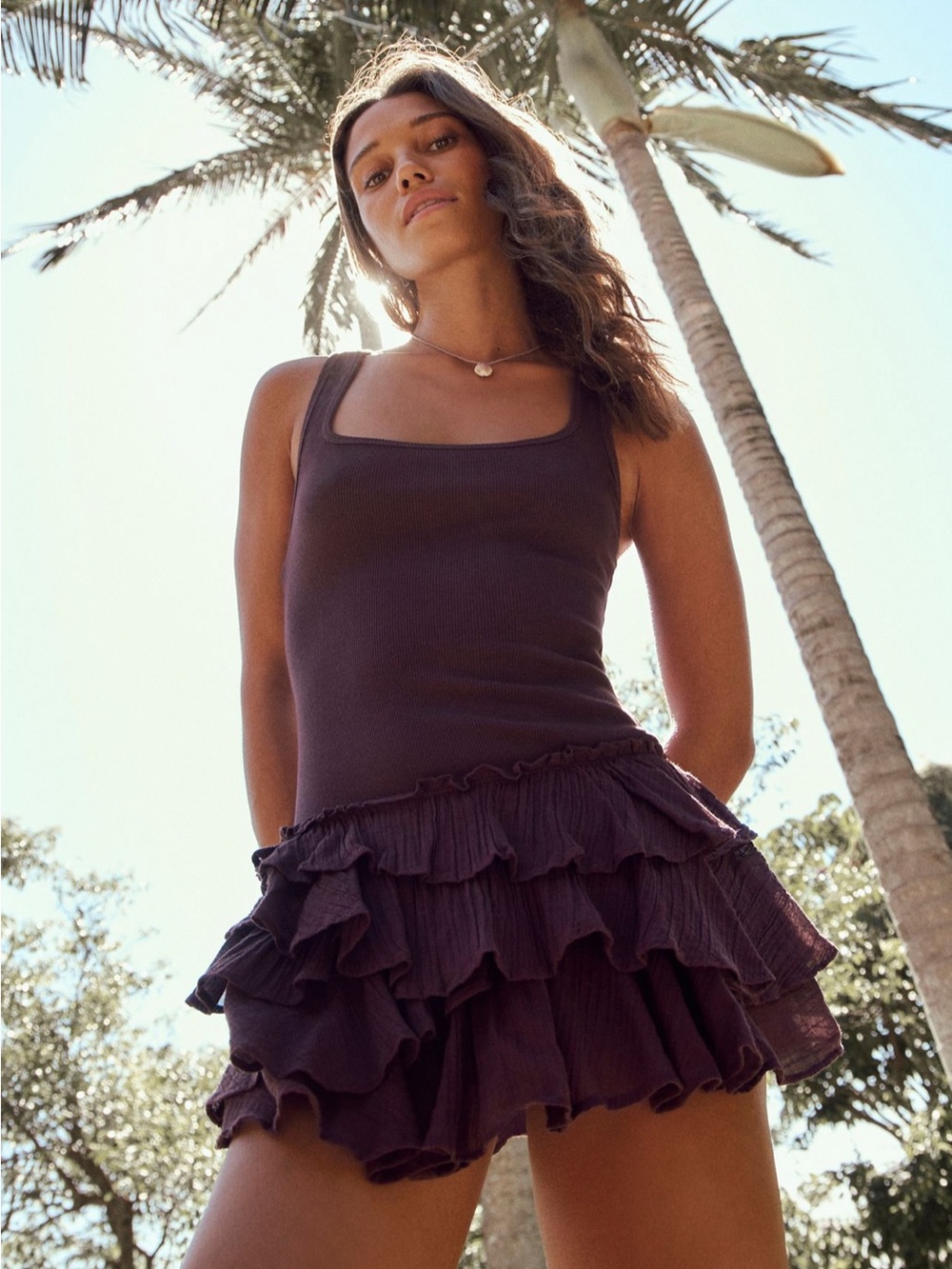 NWT Brown Ruffled Romper